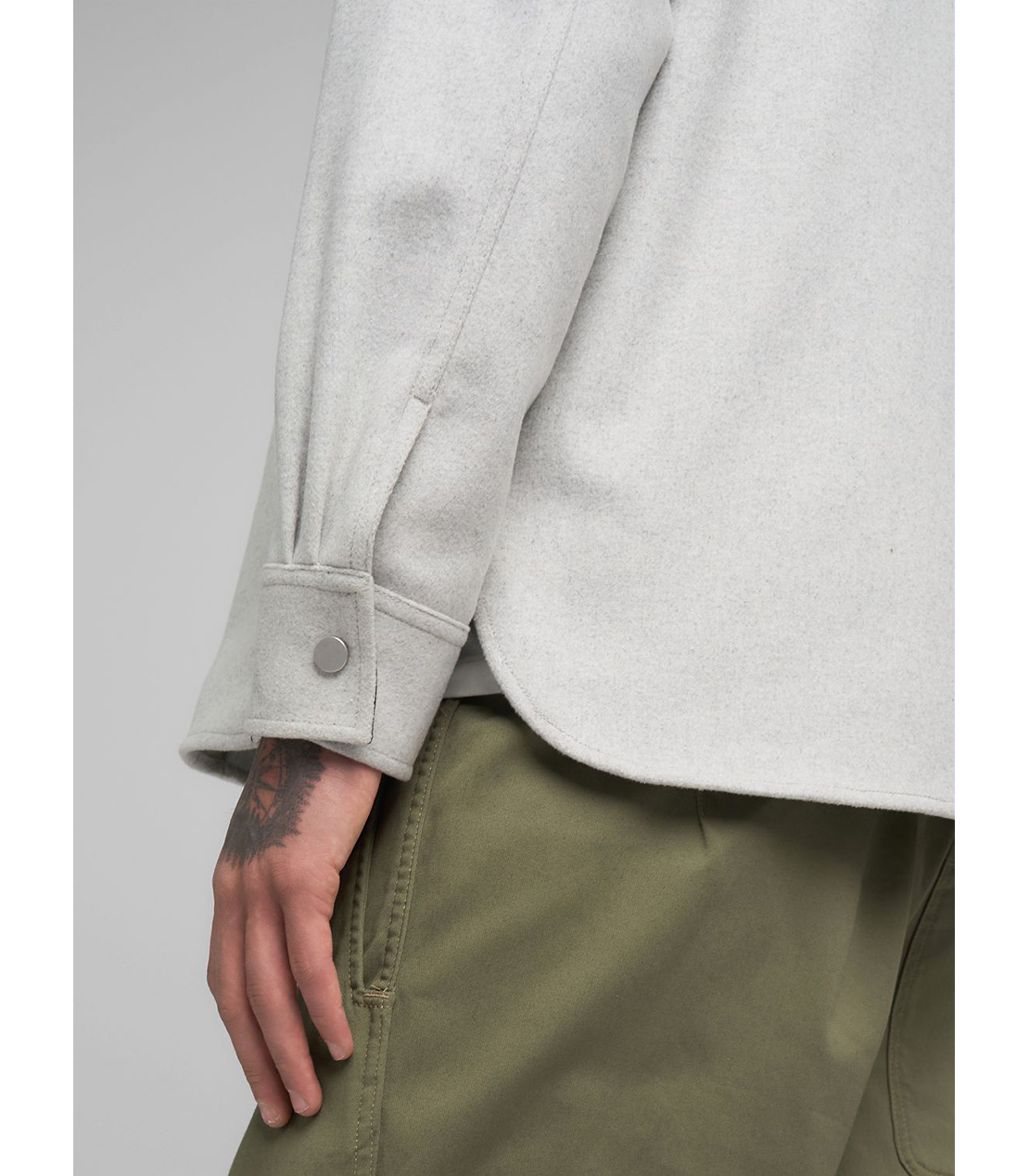 ウールブレンド アンコンシャツジャケット 詳細画像 グレーメランジ 6